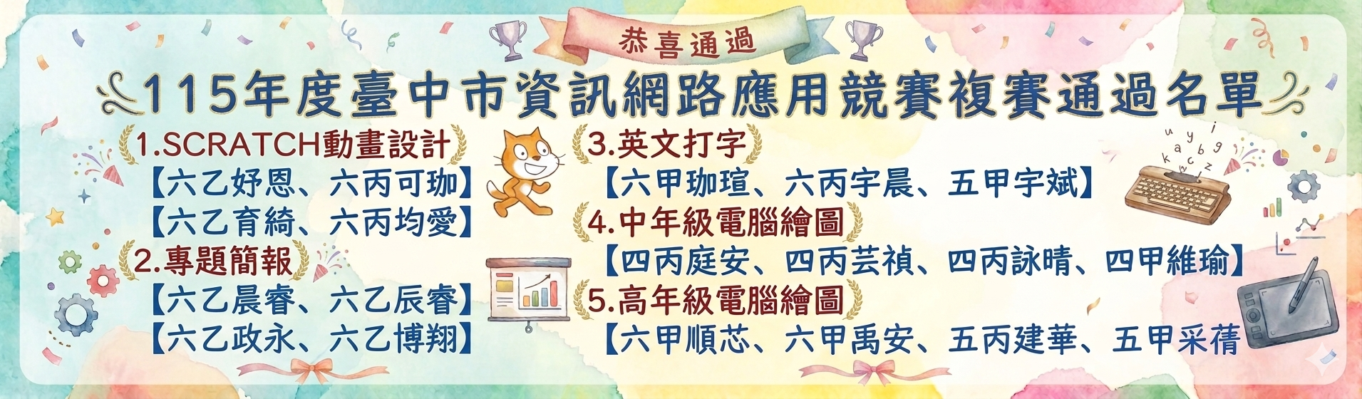 恭喜通過資訊網路應用競賽複賽，感謝美伊老師、衍志老師指導~